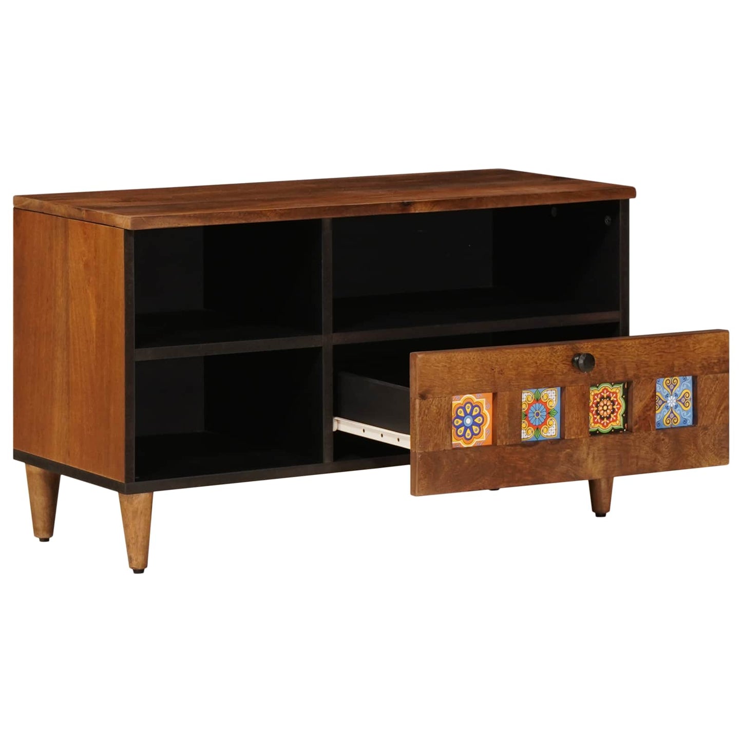 Tv-Kast 80 X 33,5 X 46 Cm Massief Mango Hout