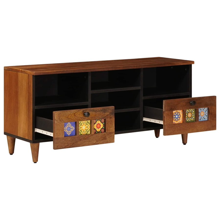 Tv-Kast 100 X 33,5 X 46 Cm Massief Mango Hout