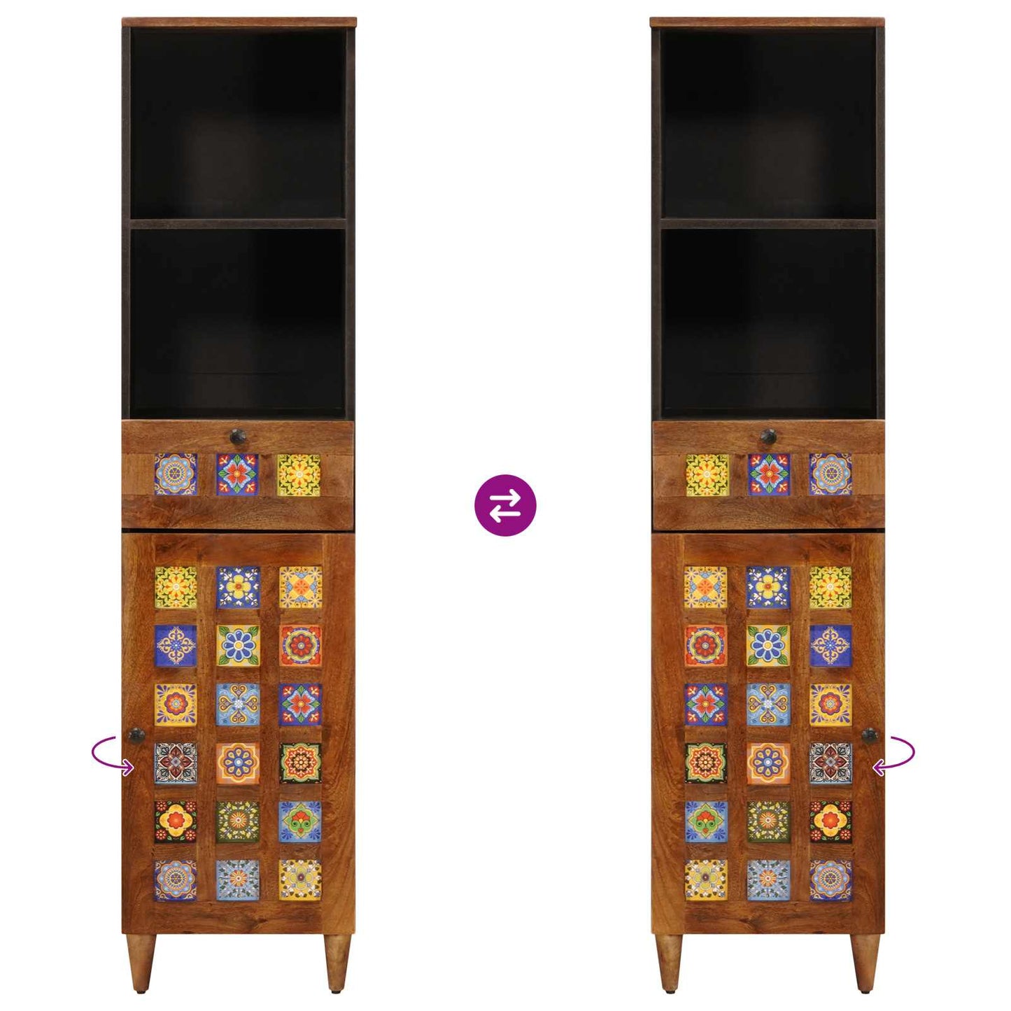 Badkamerkast Met Lade Met Plank 38 X 33,5 X 160 Cm