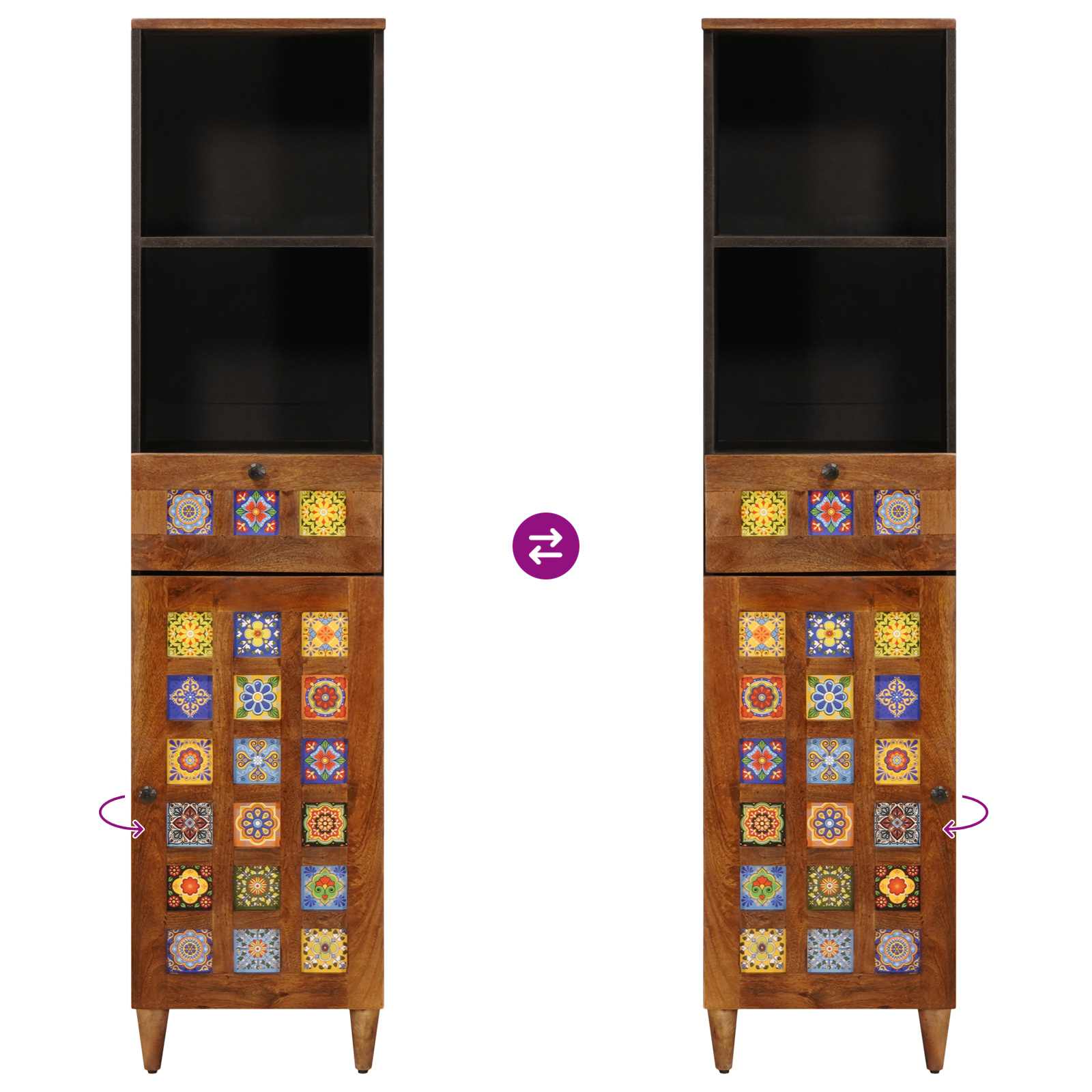 Badkamerkast Met Lade Met Plank 38 X 33,5 X 160 Cm
