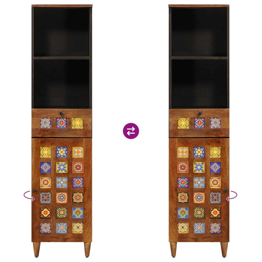 Badkamerkast Met Lade Met Plank 38 X 33,5 X 160 Cm