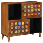 Sideboard Walnut Wood 80 x 33 x 75 cm Solid Mango Wood