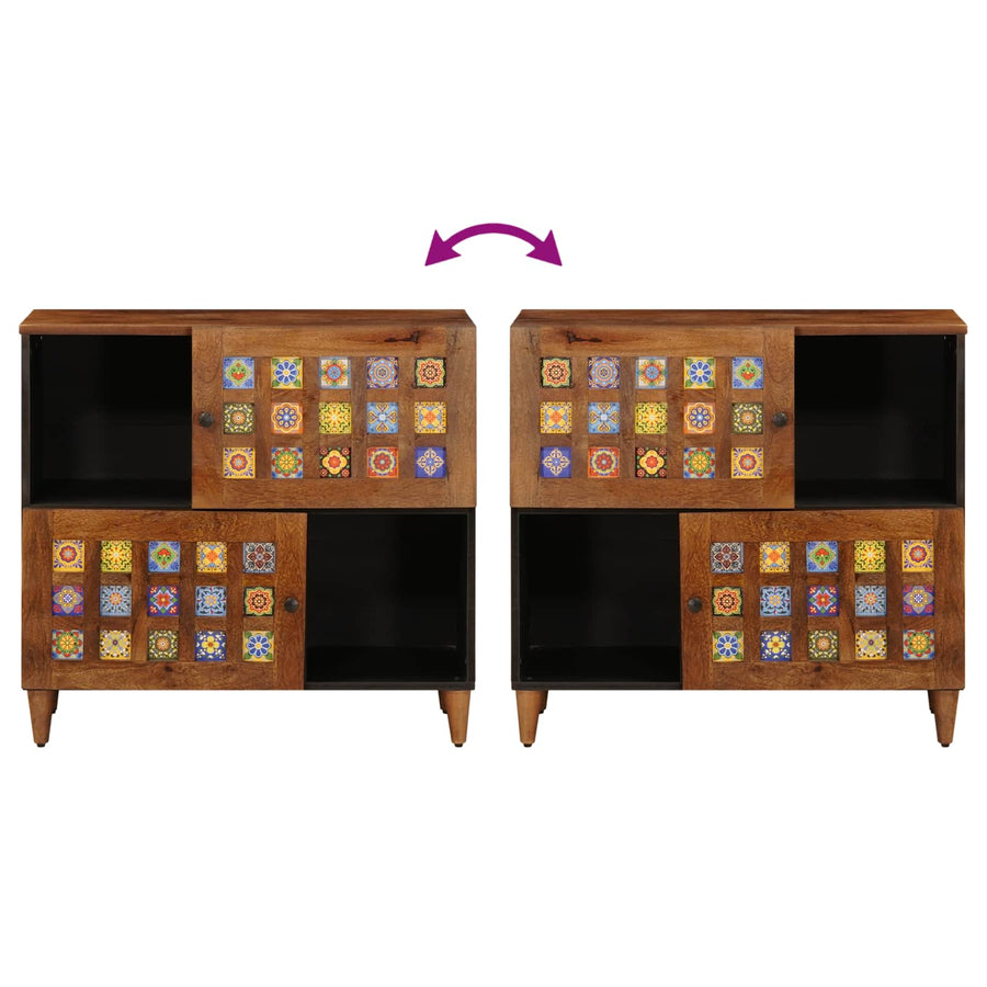 Dressoir 80 X 33,5 X 75 Cm Massief Mango Hout