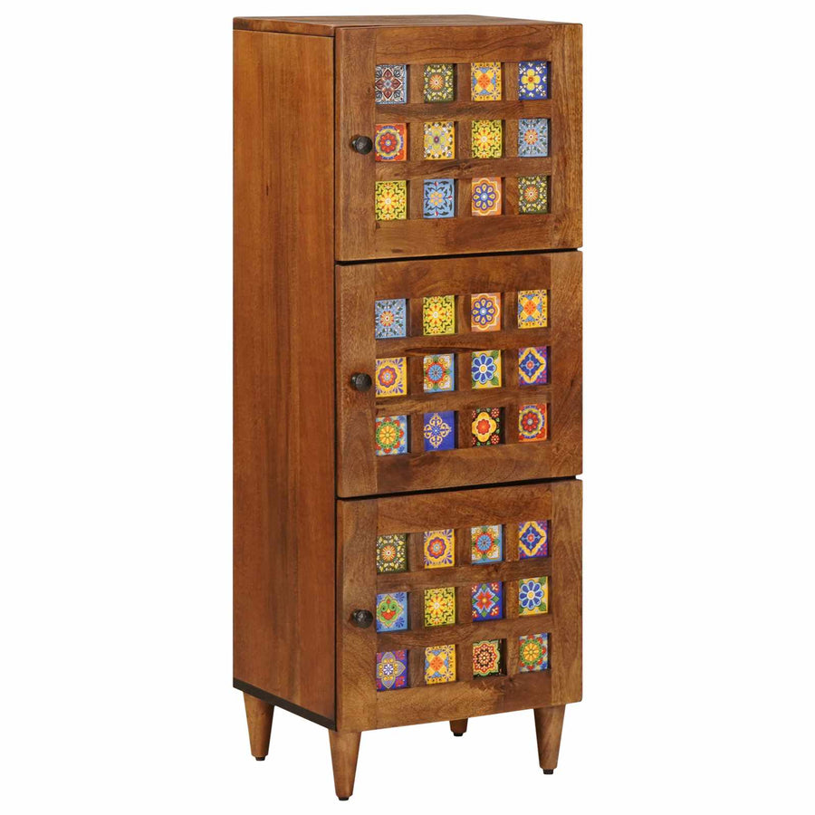 Hoge Kast 40 X 33,5 X 110 Cm Massief Mango Hout