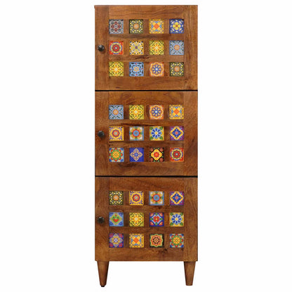 Hoge Kast 40 X 33,5 X 110 Cm Massief Mango Hout