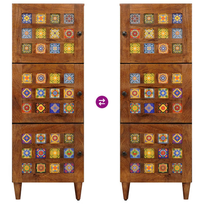 Hoge Kast 40 X 33,5 X 110 Cm Massief Mango Hout