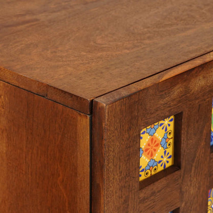 Hoge Kast 60 X 33,5 X 100 Cm Massief Mango Hout