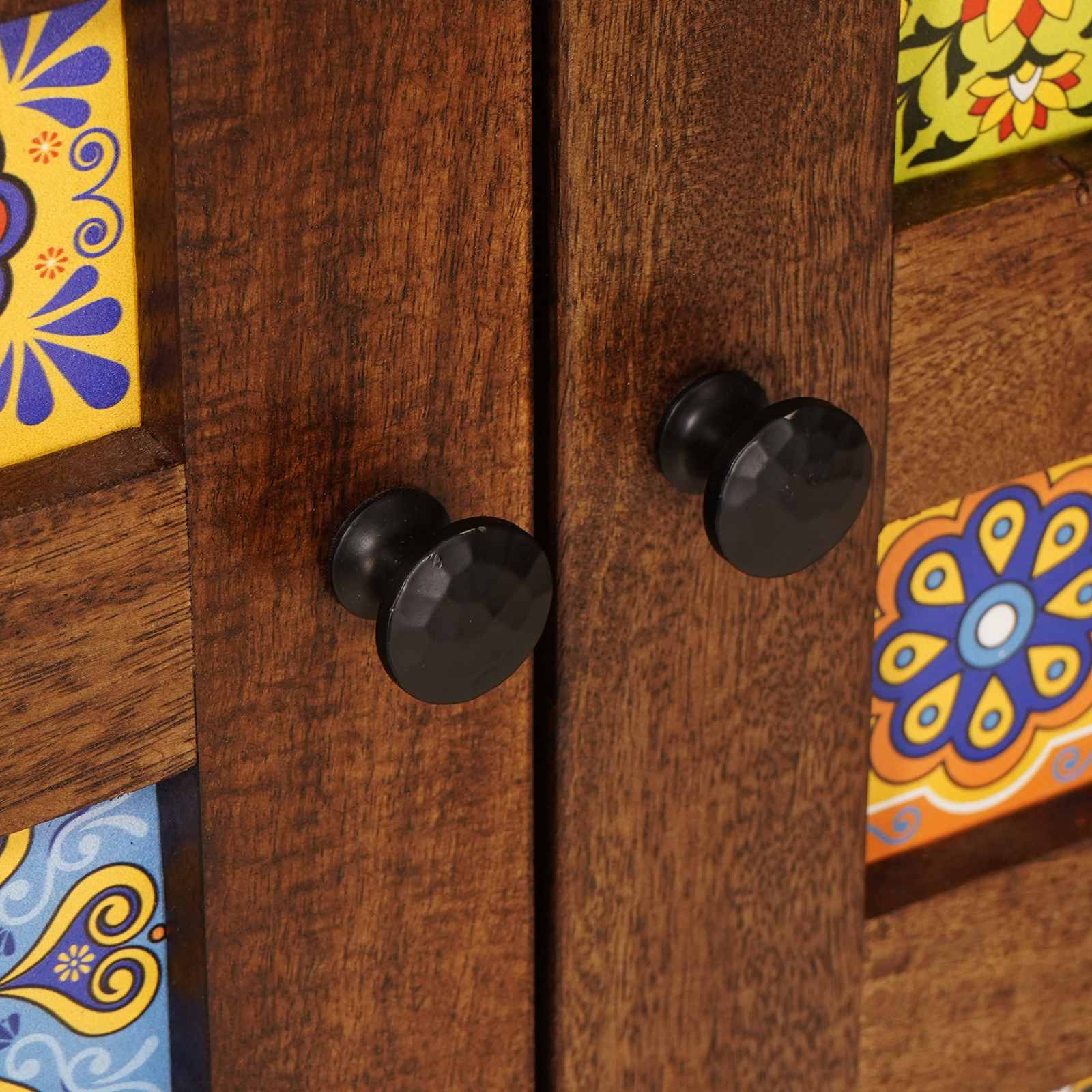 Hoge Kast 60 X 33,5 X 100 Cm Massief Mango Hout