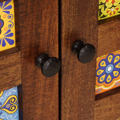 Hoge Kast 60 X 33,5 X 100 Cm Massief Mango Hout