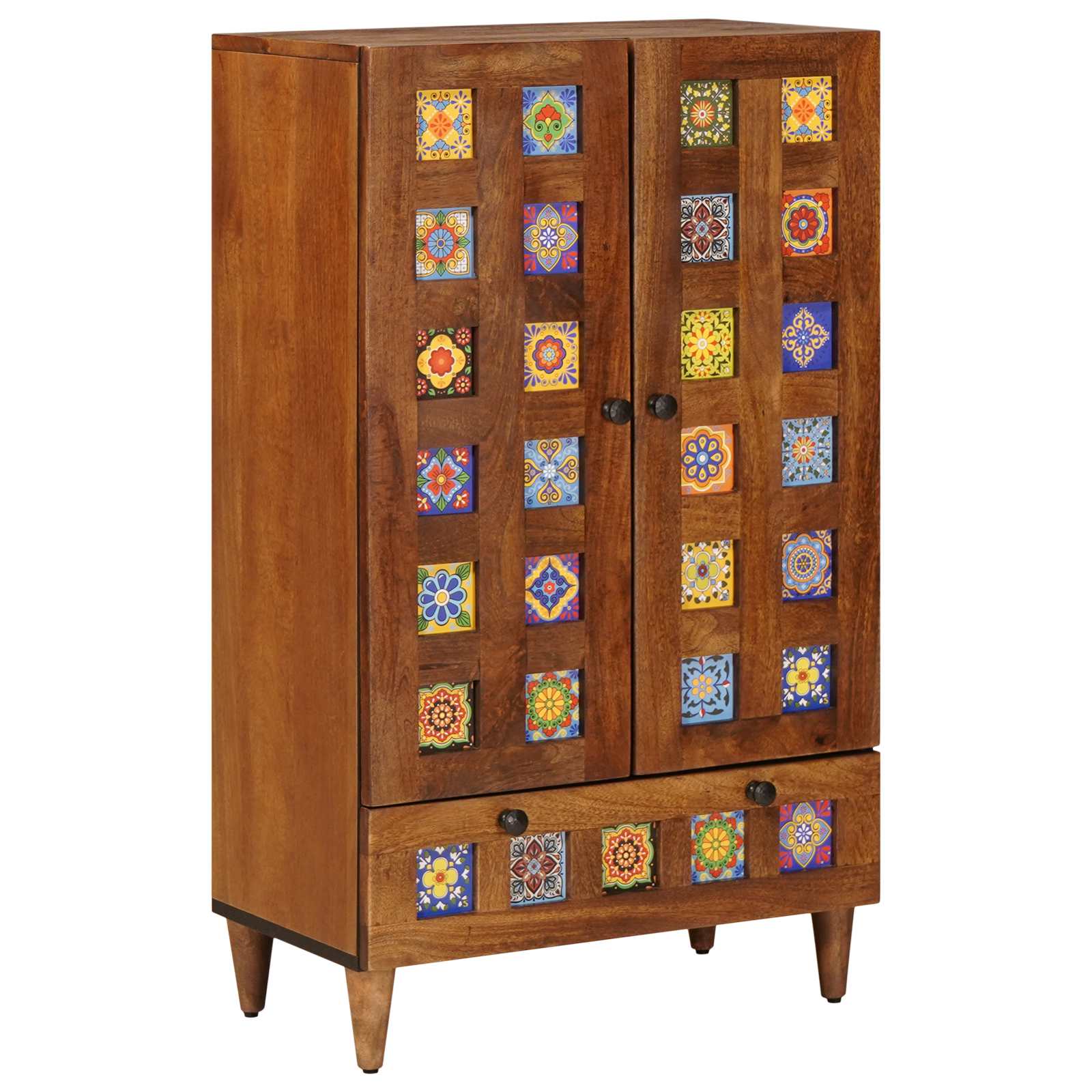 Hoge Kast 60 X 33,5 X 100 Cm Massief Mango Hout