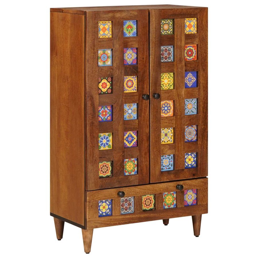 Hoge Kast 60 X 33,5 X 100 Cm Massief Mango Hout