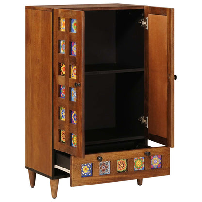 Hoge Kast 60 X 33,5 X 100 Cm Massief Mango Hout