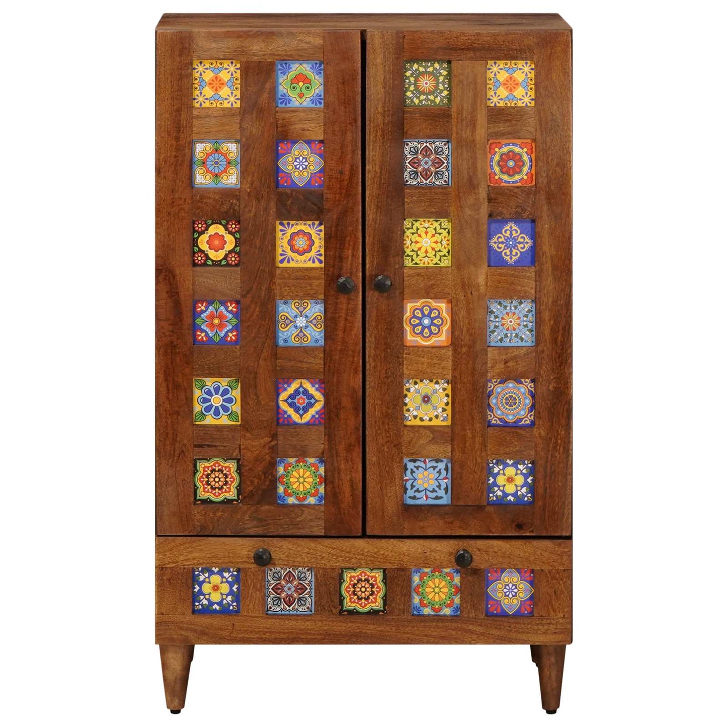 Hoge Kast 60 X 33,5 X 100 Cm Massief Mango Hout