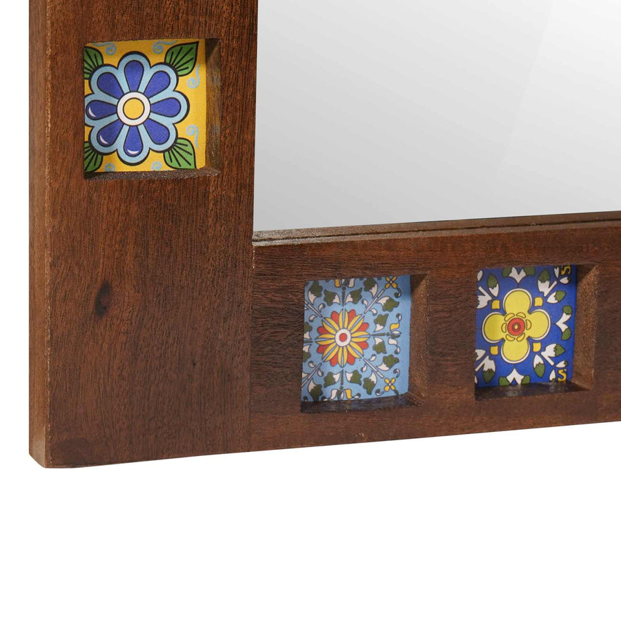 Badkamer Spiegel 50 X 70 X 3 Cm Massief Mango Hout