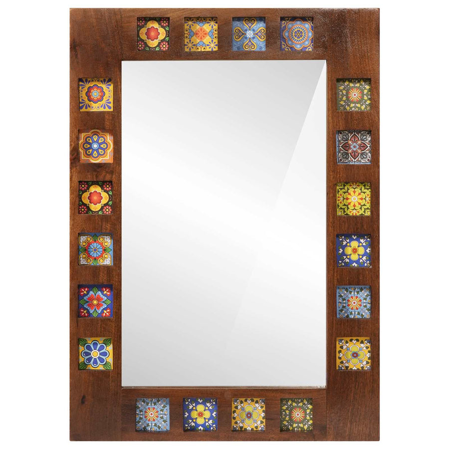Badkamer Spiegel 50 X 70 X 3 Cm Massief Mango Hout