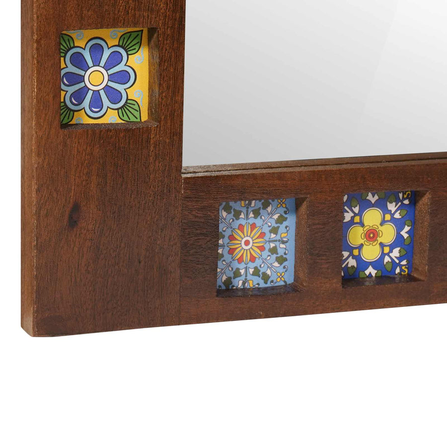 Badkamer Spiegel 50 X 70 X 3 Cm Massief Mango Hout