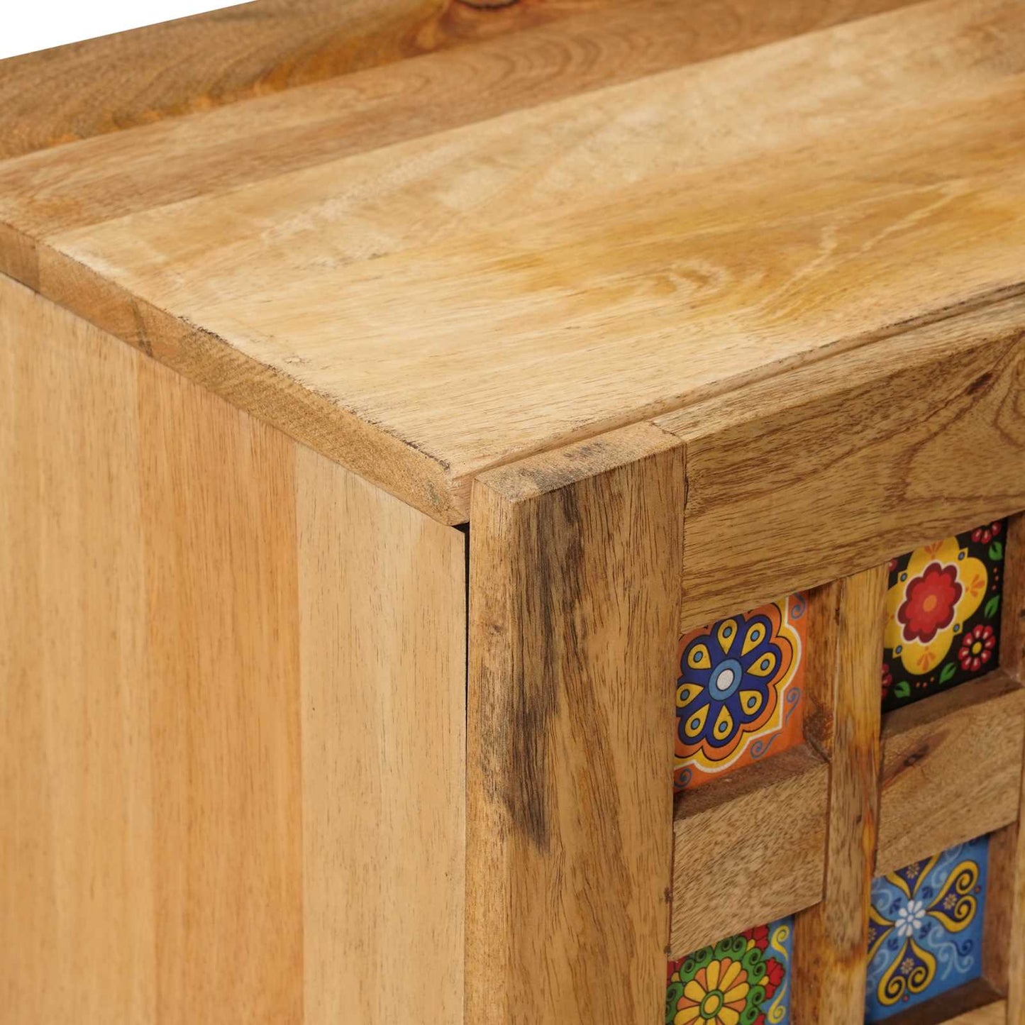 TV-kast met plank Naturel 105 x 33,5 x 46 cm Massief Mango Hout