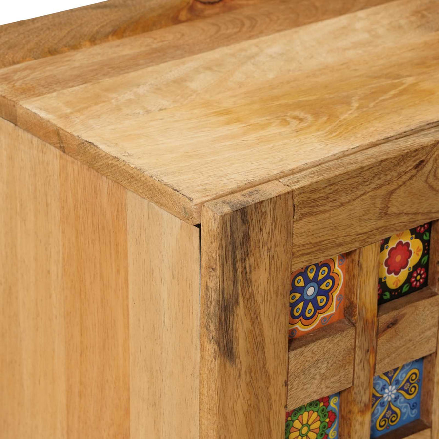 TV-kast met plank Naturel 105 x 33,5 x 46 cm Massief Mango Hout