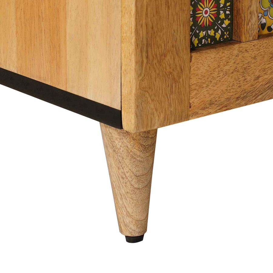 TV-kast met plank Naturel 105 x 33,5 x 46 cm Massief Mango Hout