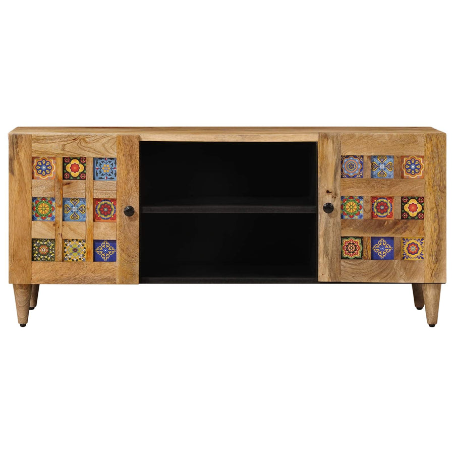 TV-kast met plank Naturel 105 x 33,5 x 46 cm Massief Mango Hout