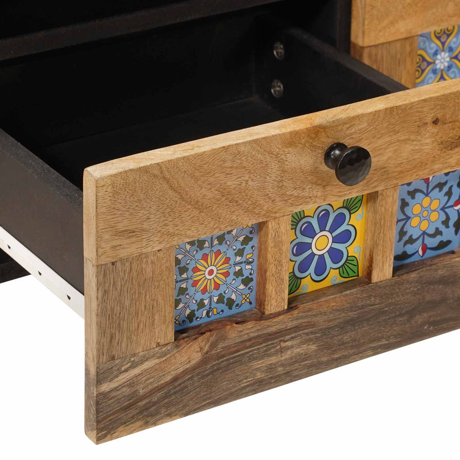 TV-kast met lade Naturel 70 x 33 x 46 cm Massief Mango Hout