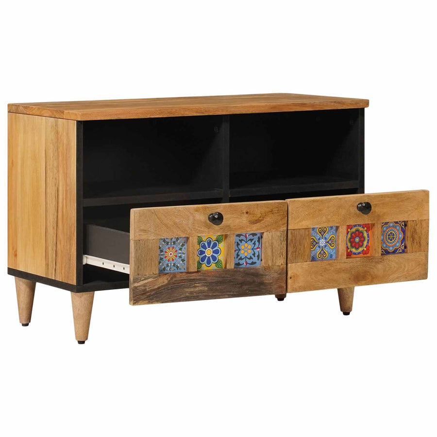 TV-kast met lade Naturel 70 x 33 x 46 cm Massief Mango Hout