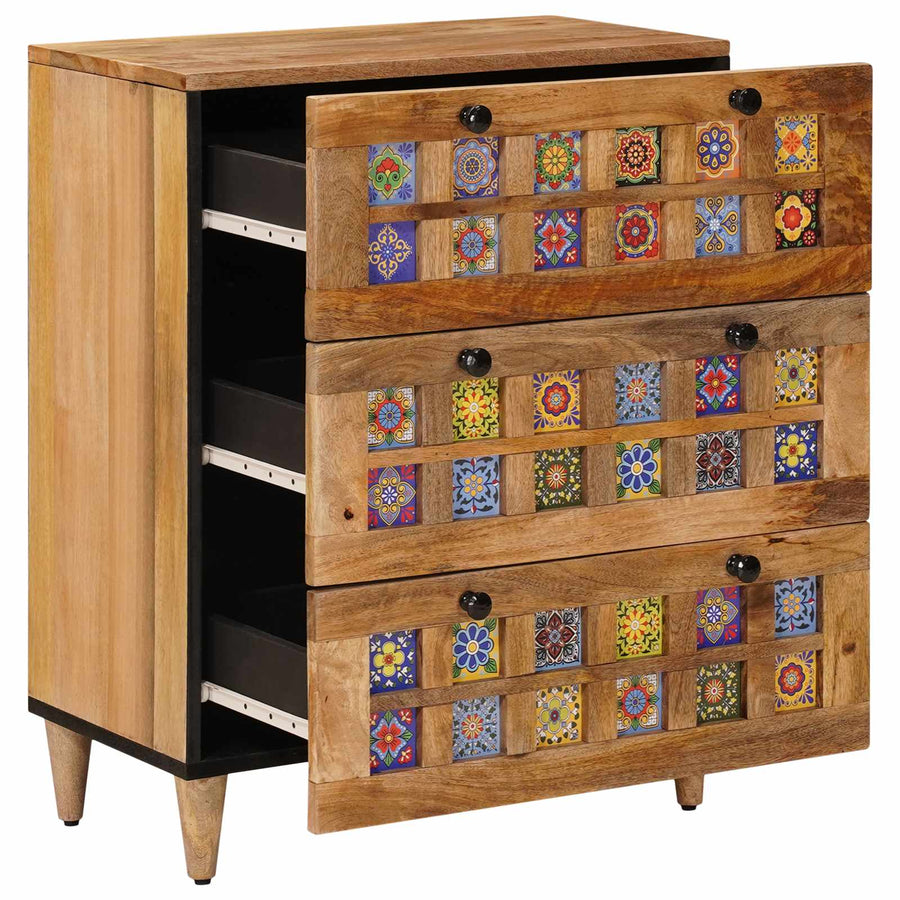 Dressoir Naturel 60 x 33 x 75 cm Massief Mango Hout