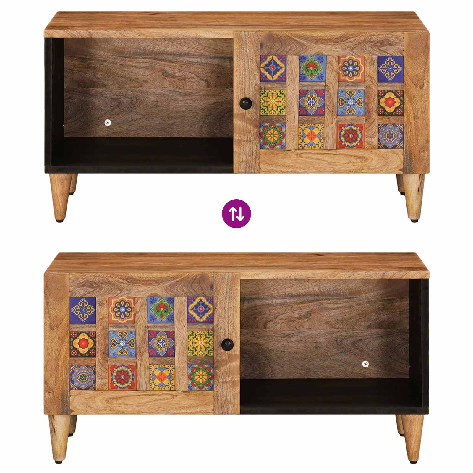 Salontafel Naturel 80 x 50 x 40 cm Massief Mango Hout