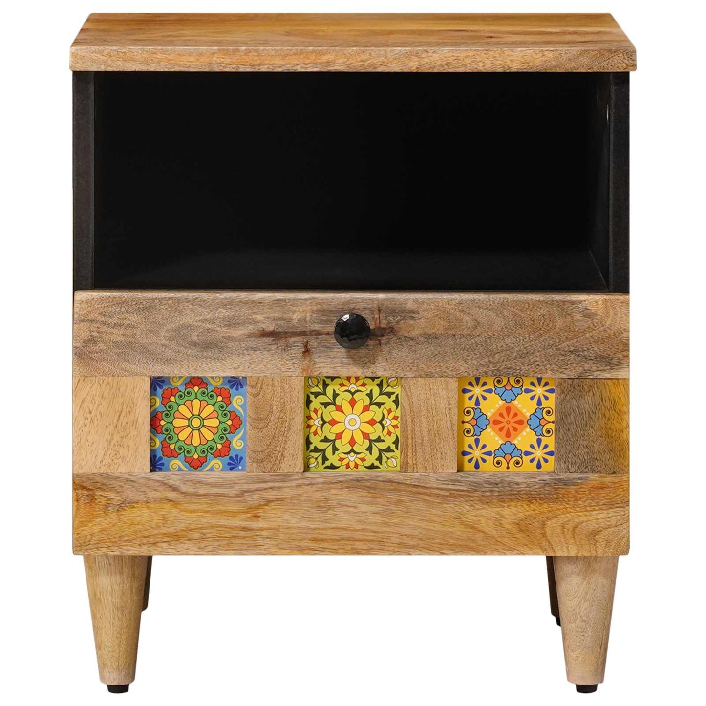 Nachtkastje met lade Naturel 40 x 33 x 46 cm Massief Mango Hout