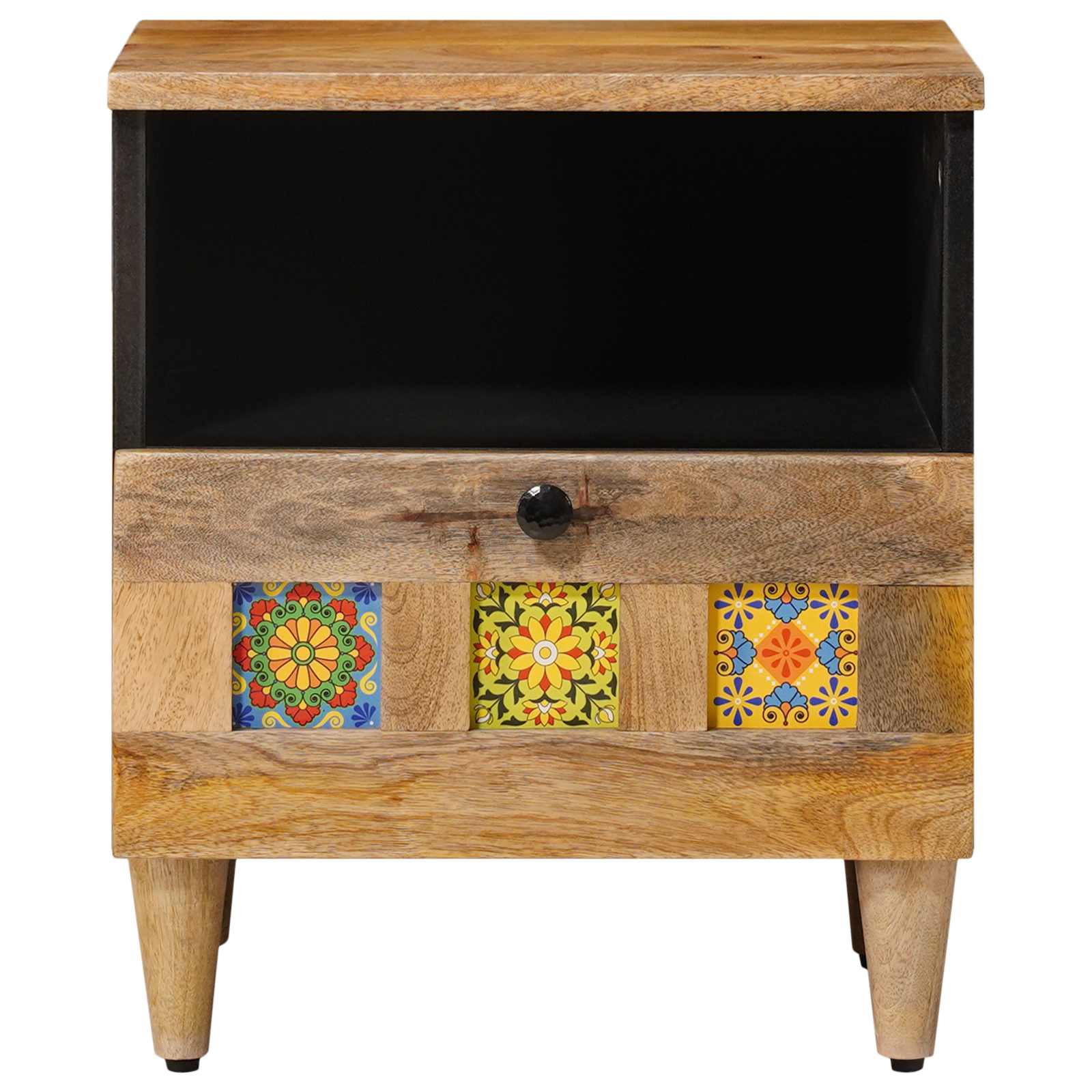 Nachtkastje met lade Naturel 40 x 33 x 46 cm Massief Mango Hout
