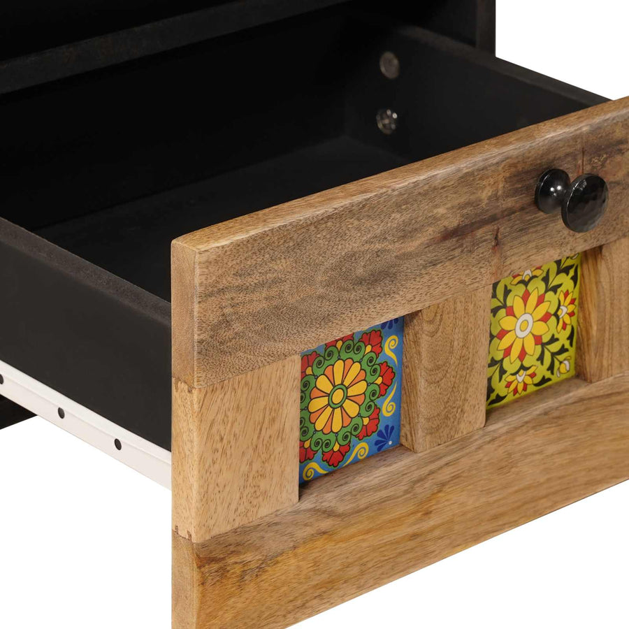 Nachtkastje 2 pcs Naturel 40 x 33 x 46 cm Massief Mango Hout