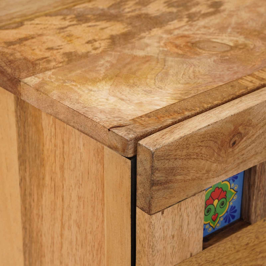 Nachtkastje met lade Naturel 50 x 33 x 60 cm Massief Mango Hout