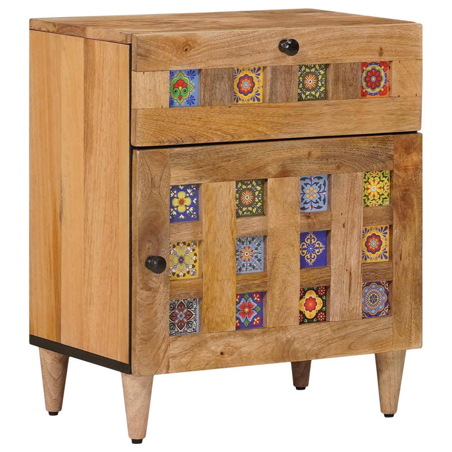 Nachtkastje met lade Naturel 50 x 33 x 60 cm Massief Mango Hout
