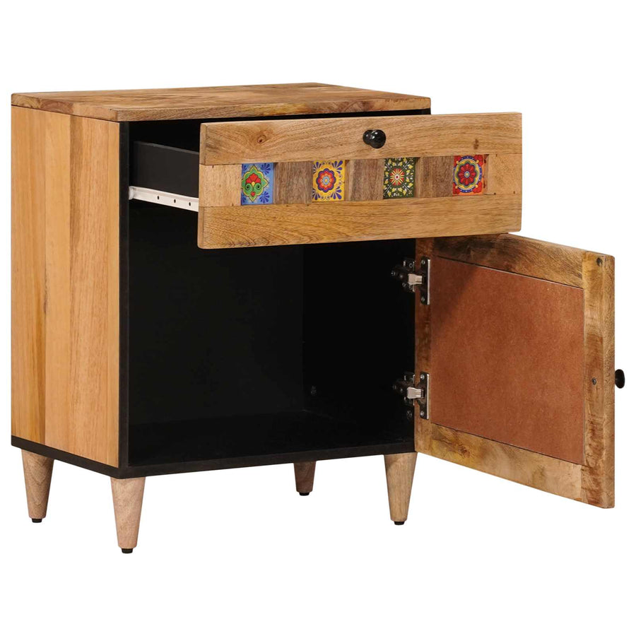 Nachtkastje met lade Naturel 50 x 33 x 60 cm Massief Mango Hout