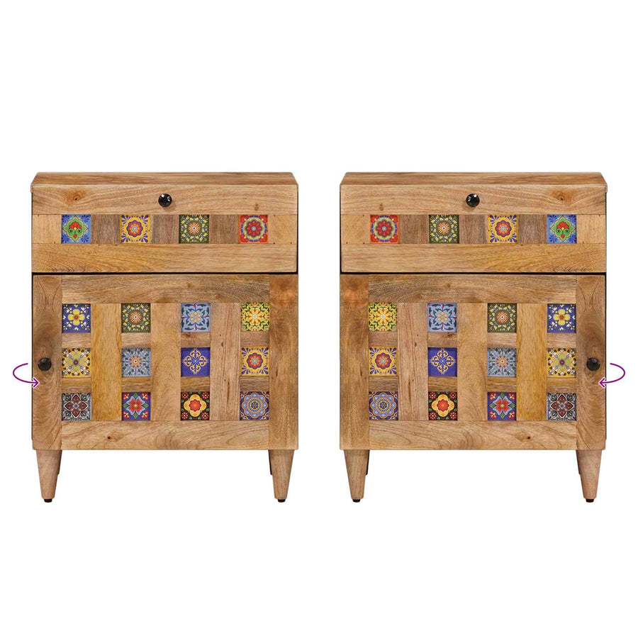 Nachtkastje met lade Naturel 50 x 33 x 60 cm Massief Mango Hout