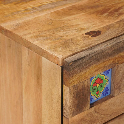 Nachtkastje met lade Naturel 50 x 33 x 62 cm Massief Mango Hout