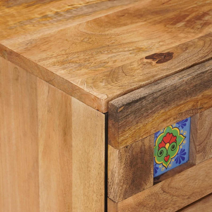 Nachtkastje met lade Naturel 50 x 33 x 62 cm Massief Mango Hout