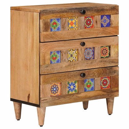 Nachtkastje met lade Naturel 50 x 33 x 62 cm Massief Mango Hout
