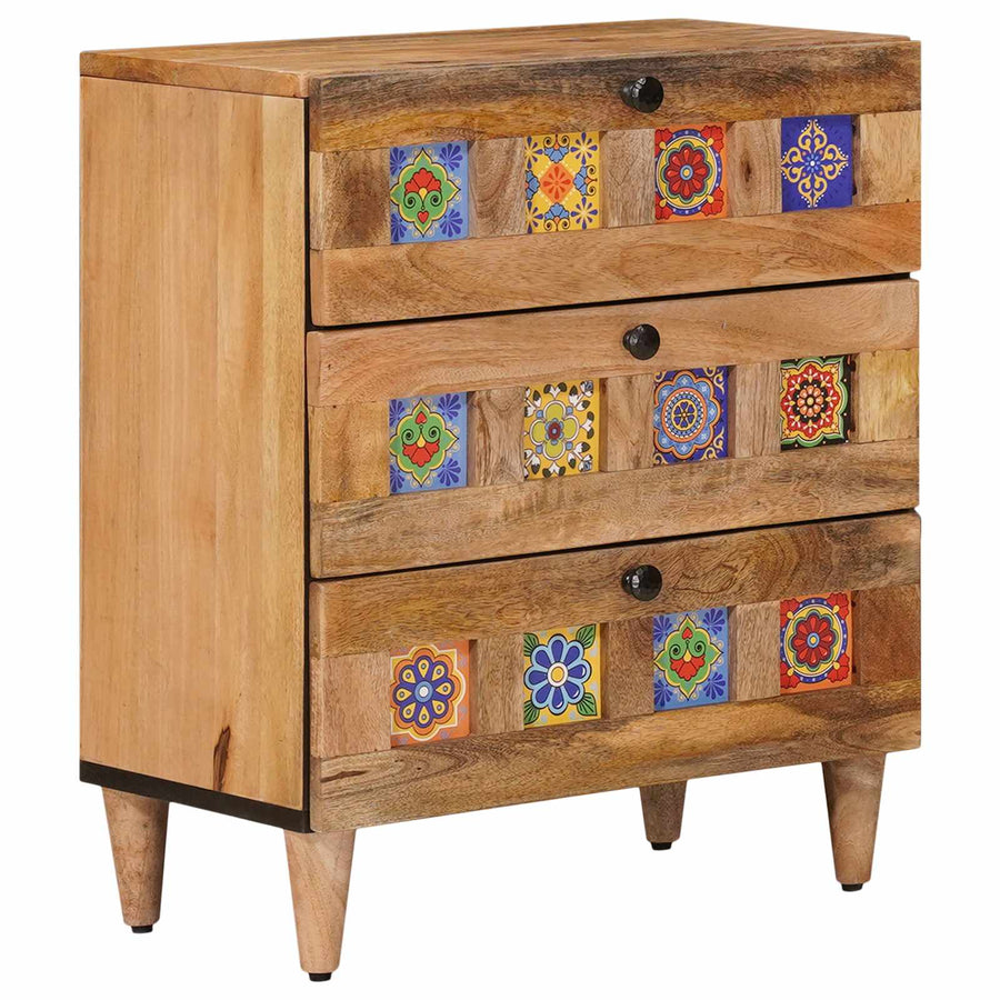 Nachtkastje met lade Naturel 50 x 33 x 62 cm Massief Mango Hout