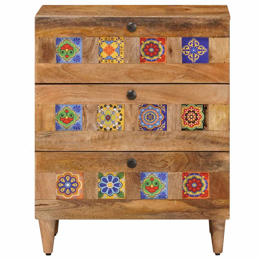 Nachtkastje met lade Naturel 50 x 33 x 62 cm Massief Mango Hout