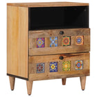 Bedside Table with Drawer Natural 50 x 33 x 60 cm Solid Mango Wood