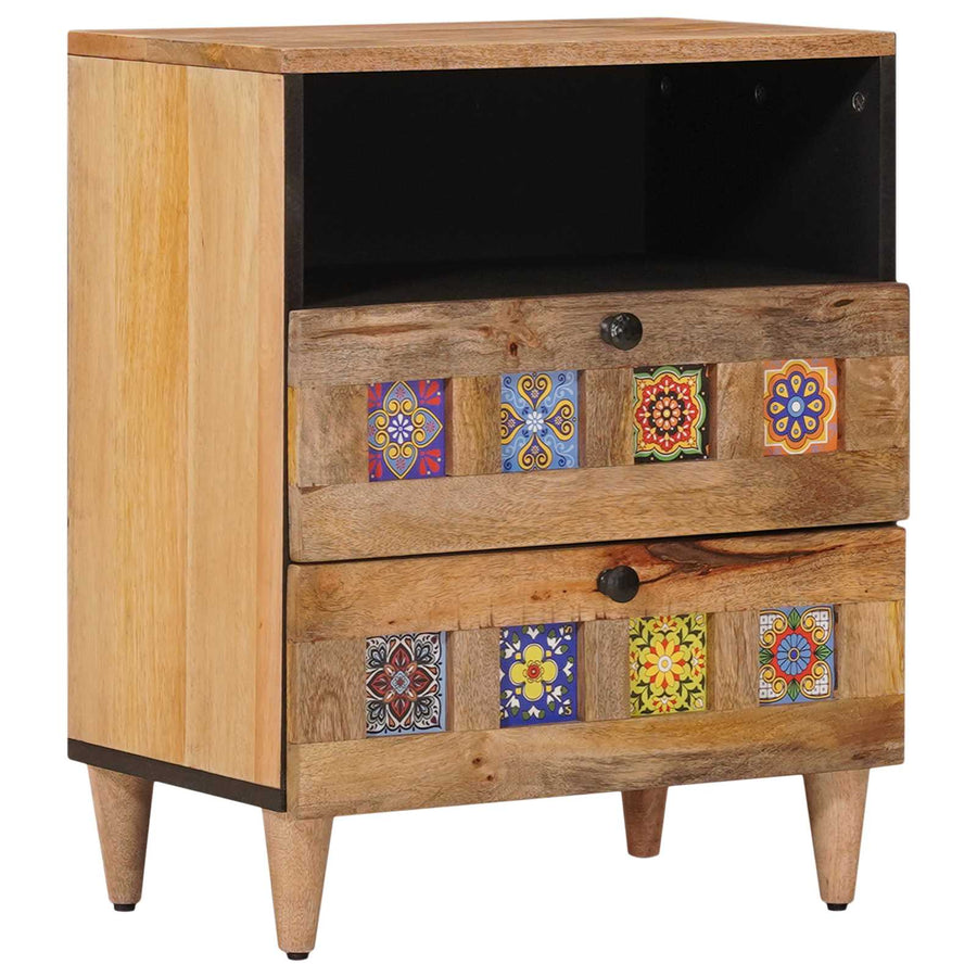 Nachtkastje met lade Naturel 50 x 33 x 60 cm Massief Mango Hout