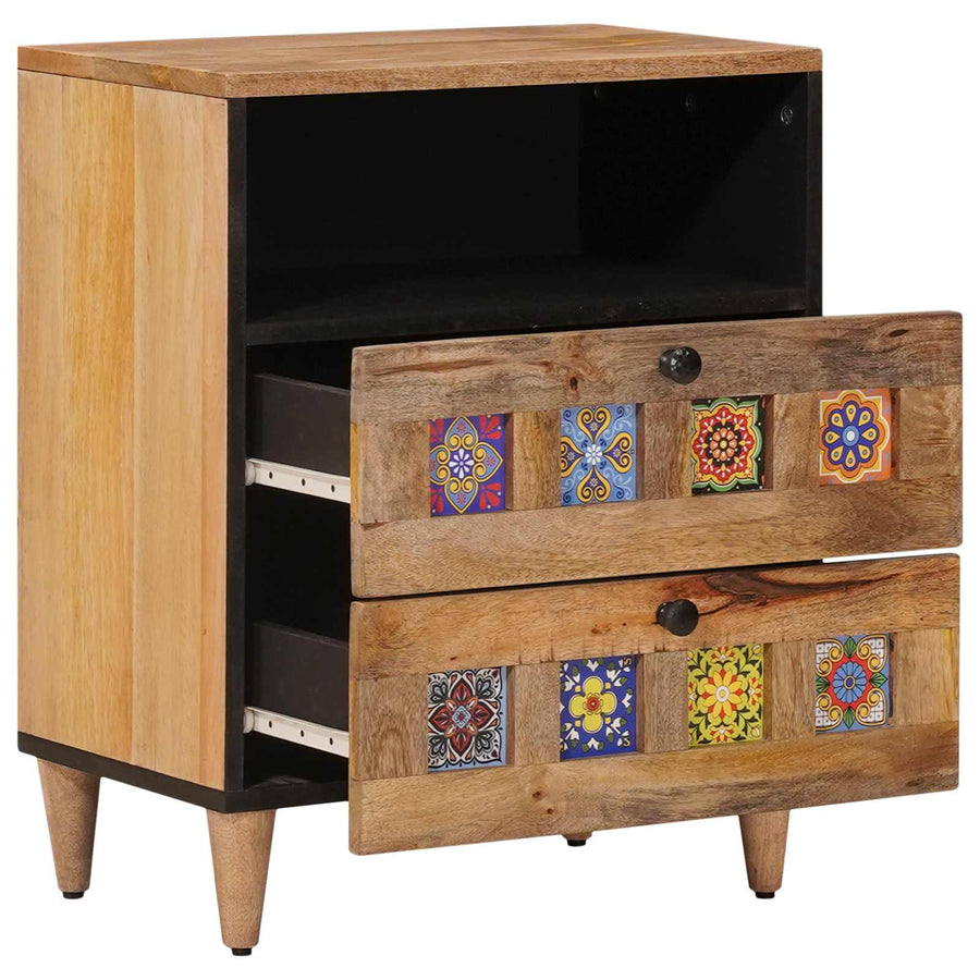 Nachtkastje met lade Naturel 50 x 33 x 60 cm Massief Mango Hout