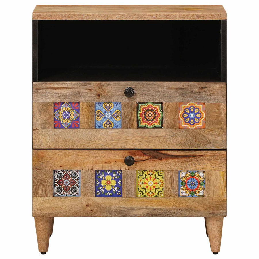 Nachtkastje met lade Naturel 50 x 33 x 60 cm Massief Mango Hout