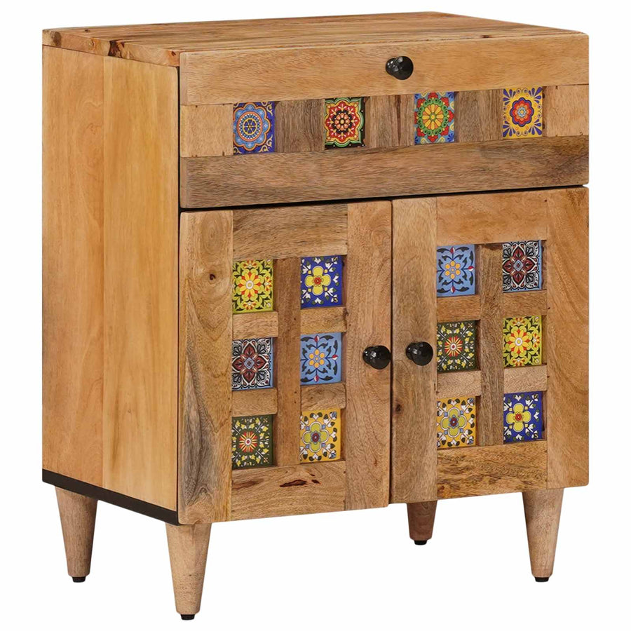 Nachtkastje met lade Naturel 50 x 33 x 60 cm Massief Mango Hout