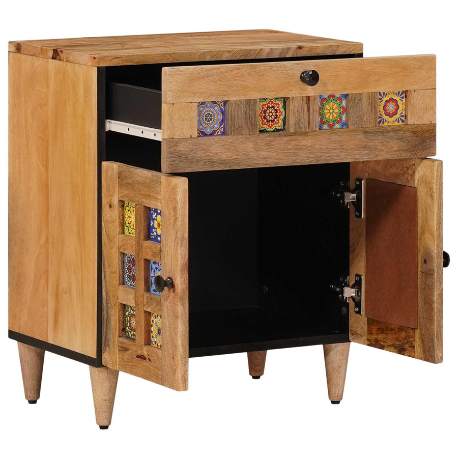 Nachtkastje met lade Naturel 50 x 33 x 60 cm Massief Mango Hout
