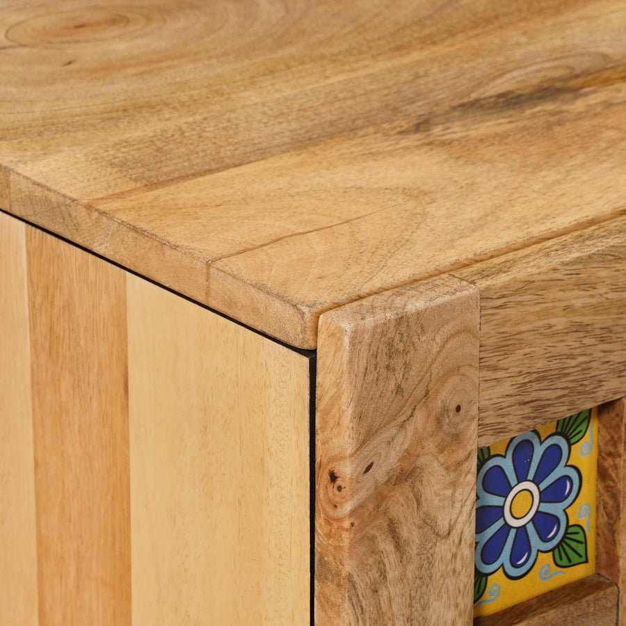 TV-kast met lade Naturel 105 x 33,5 x 46 cm Massief Mango Hout