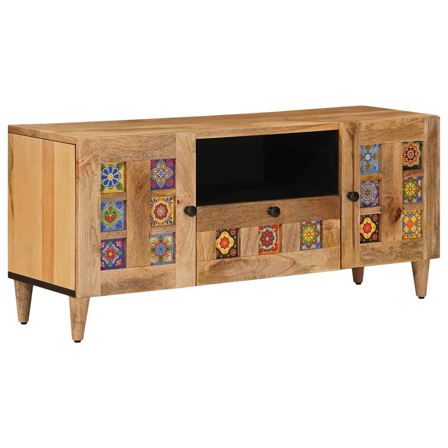 TV-kast met lade Naturel 105 x 33,5 x 46 cm Massief Mango Hout