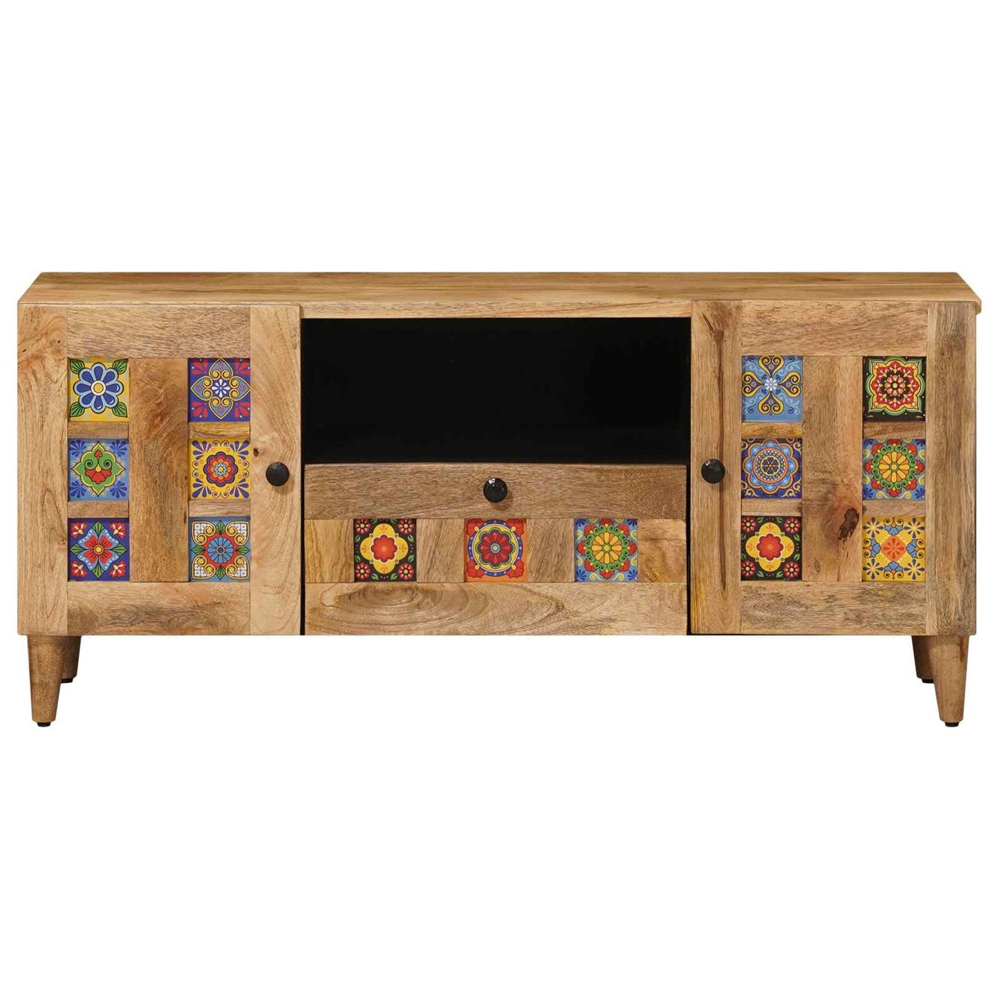 TV-kast met lade Naturel 105 x 33,5 x 46 cm Massief Mango Hout