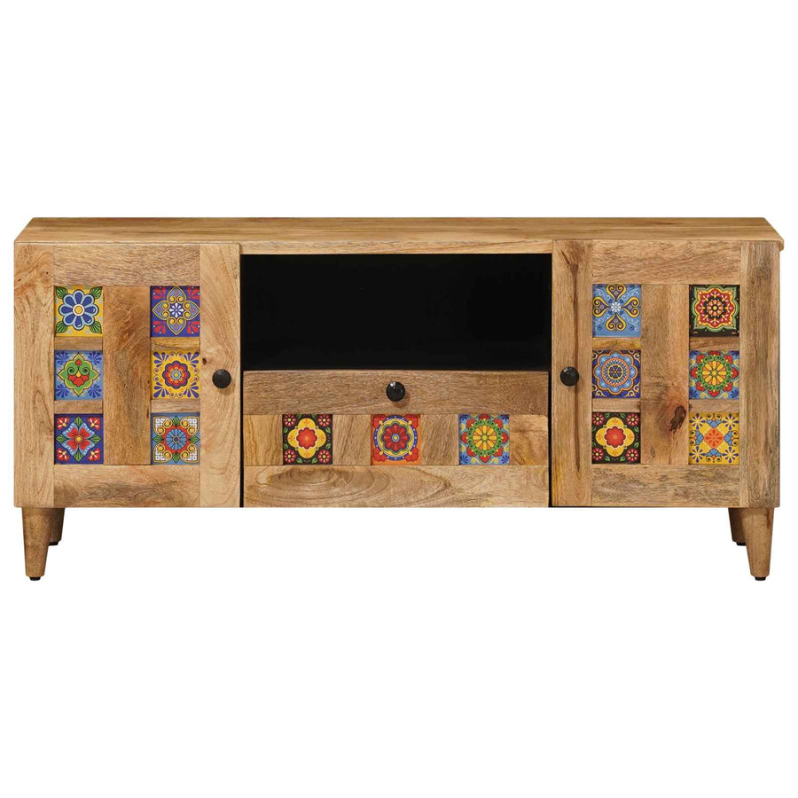 TV-kast met lade Naturel 105 x 33,5 x 46 cm Massief Mango Hout